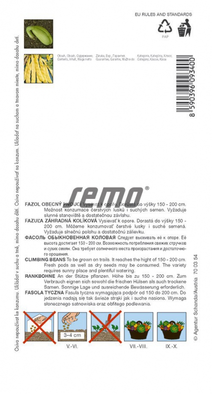 Semo Fazuľa záhradná tyčová ´Meraviglia Di Venezia´