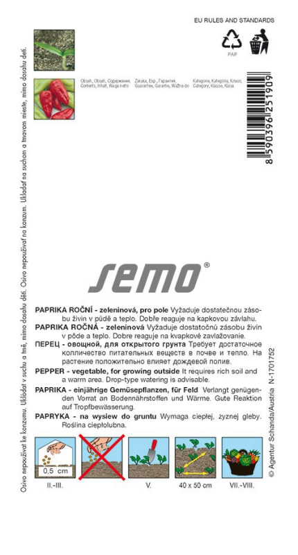 Semo Paprika ročná ´Slovakia´
