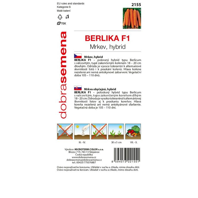 Dobrá semena Mrkva obyčajná ´Berlika F1´