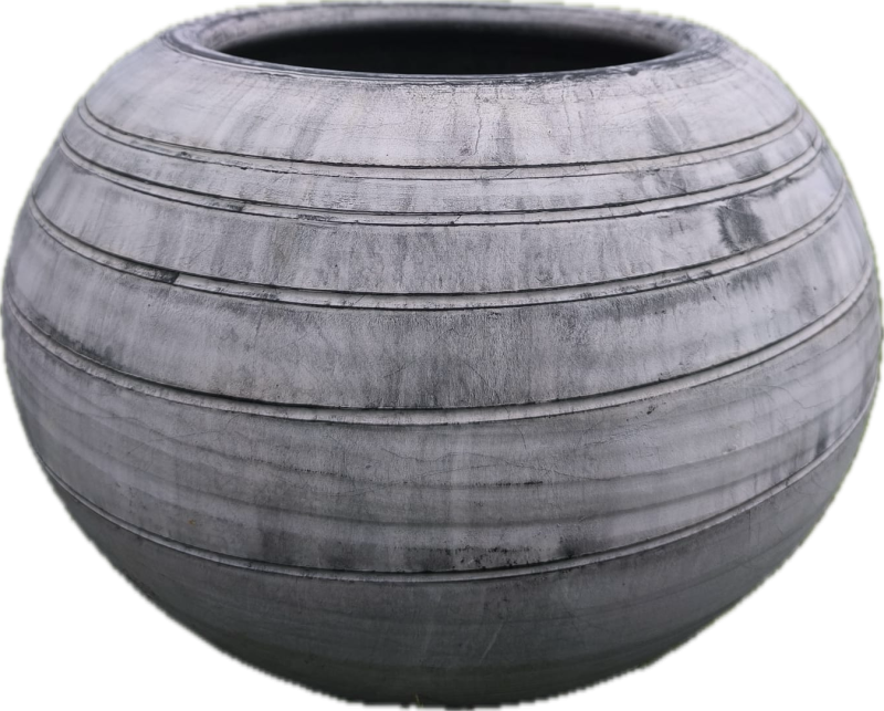 Kvetináč hlinený sivý ´Guľa L´