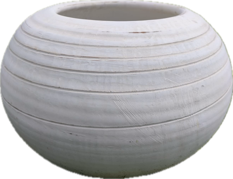 Kvetináč hlinený biely ´Guľa S´