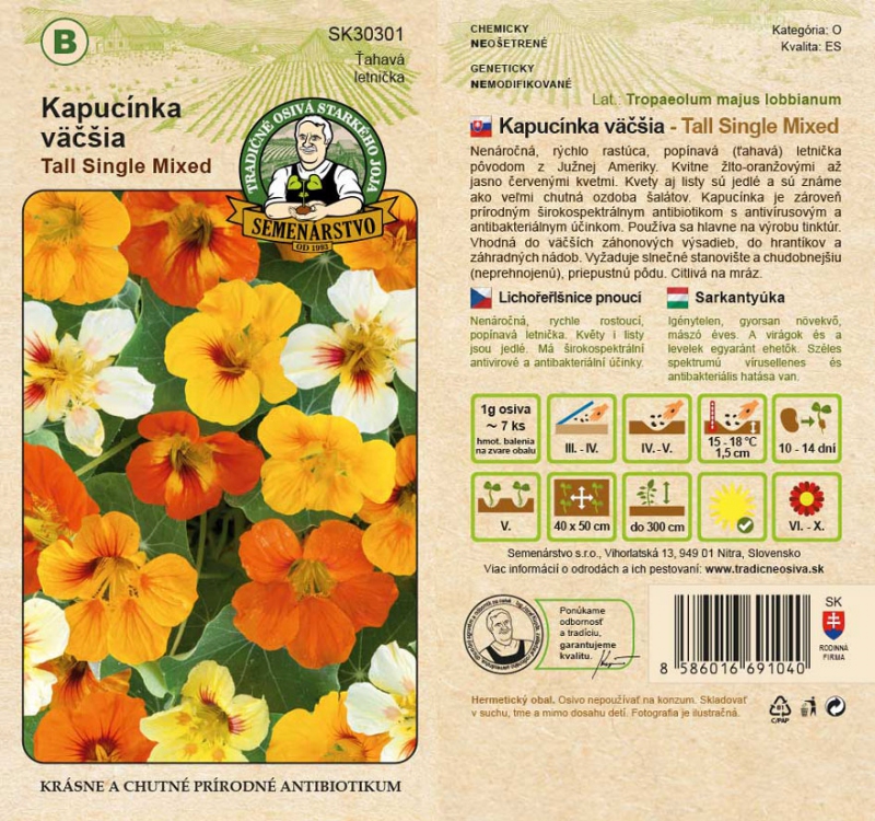 Semenárstvo Kapucínka väčšia ´Tall Single Mixed´