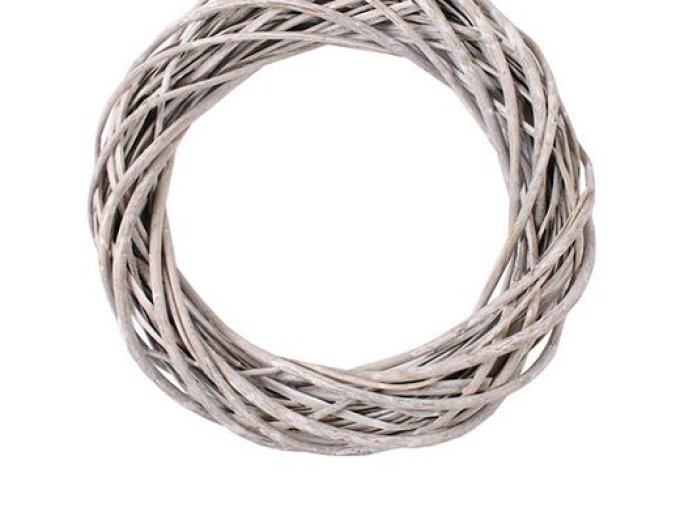 Prútený veniec šedý 40cm