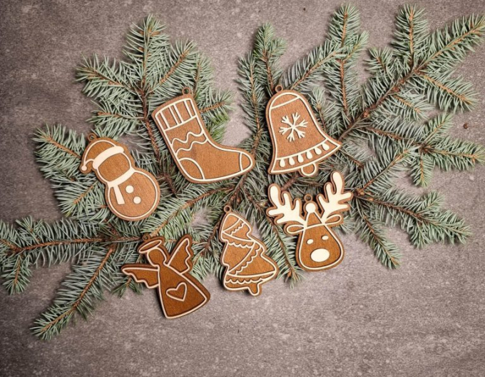 Perníkový set č.1 - box s vianočnými ozdobami