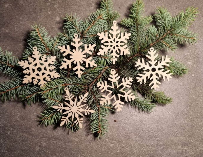 Set s vločkami - box s vianočnými ozdobami