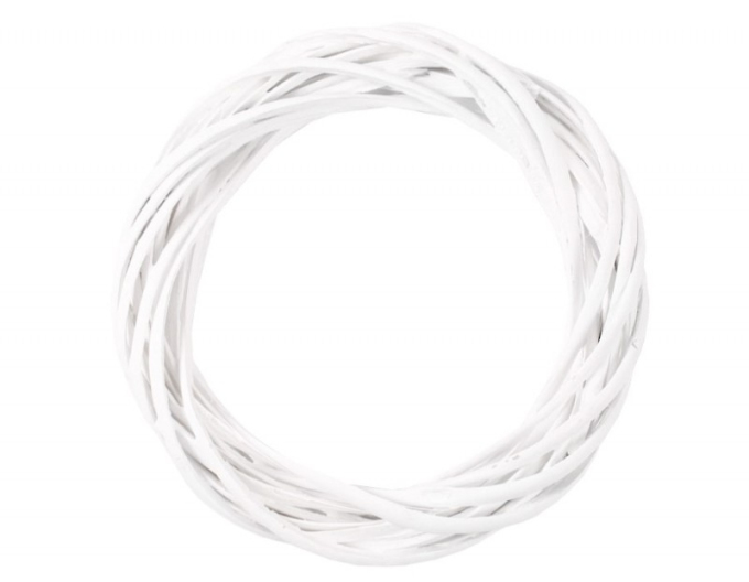 Prútený veniec biely 20cm