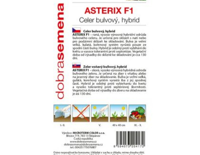 Dobrá semena Zeler buľvový ´Asterix F1´