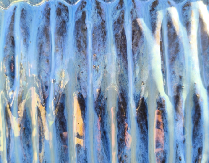 Kvetináč keramický L - modrý dekor